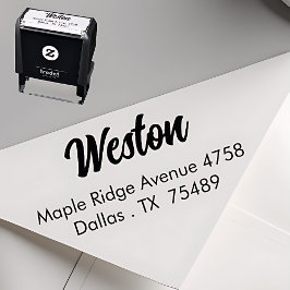 Sello Automático Self Inking Address Stamp Minimalist Modern Style