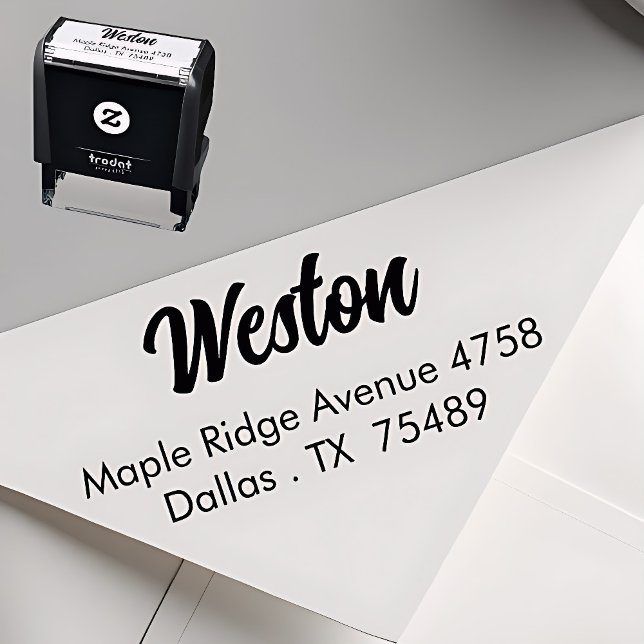 Sello Automático Self Inking Address Stamp  Minimalist Modern Style (Subido por el creador)