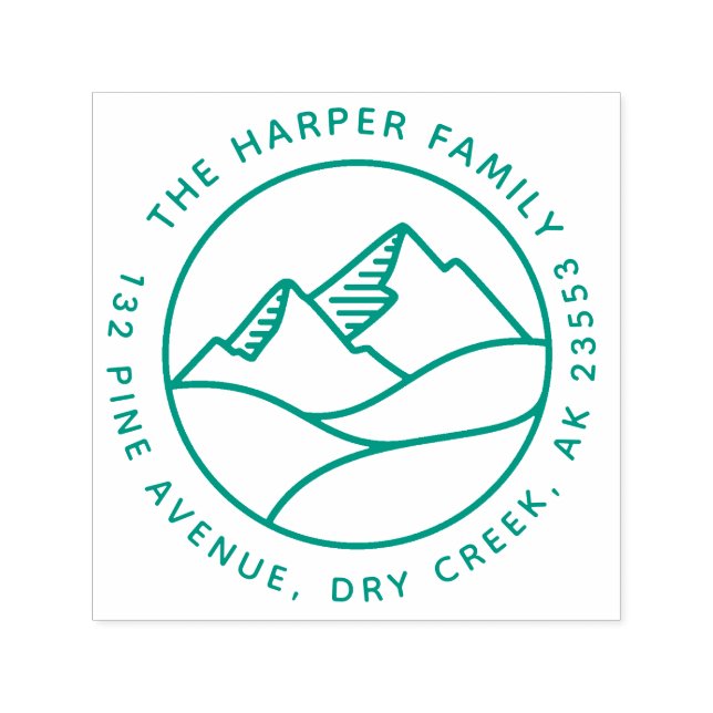 Sello Automático Sencilla dirección de la familia de paisajes monta (Diseño)