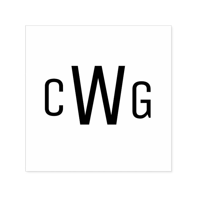 Sello Automático Sencilla elegancia 3 Letra inicial Monograma #1 (Diseño)