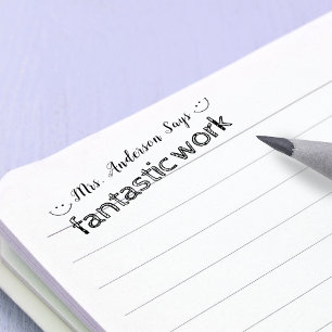 Sello Automático Sencillo Ánimo Personalizado Trabajo Fantástico