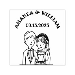 Sello Automático Sencillo, Personalizado-Iike Cónyuges Ilustracion