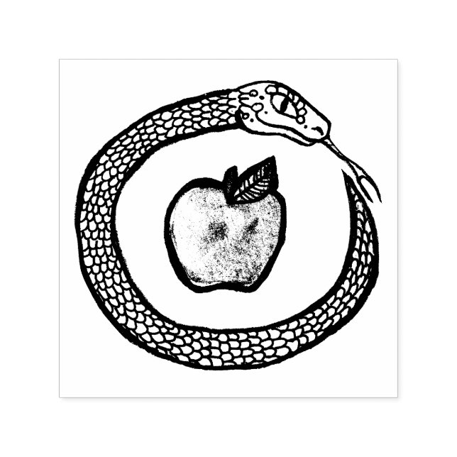 Sello Automático Serpiente y manzana (Diseño)