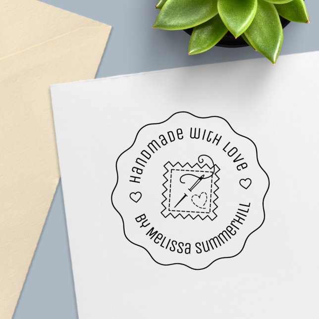 Sello Automático Sewing Craft Handmade with Love Wavy (Subido por el creador)