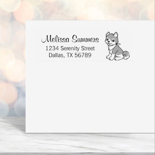 Sello Automático Shiba Inu Cuppy Dog Return Address