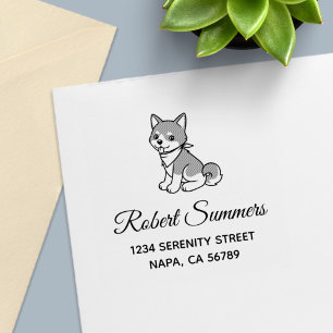 Sello Automático Shiba Inu, dirección de perros copiosos