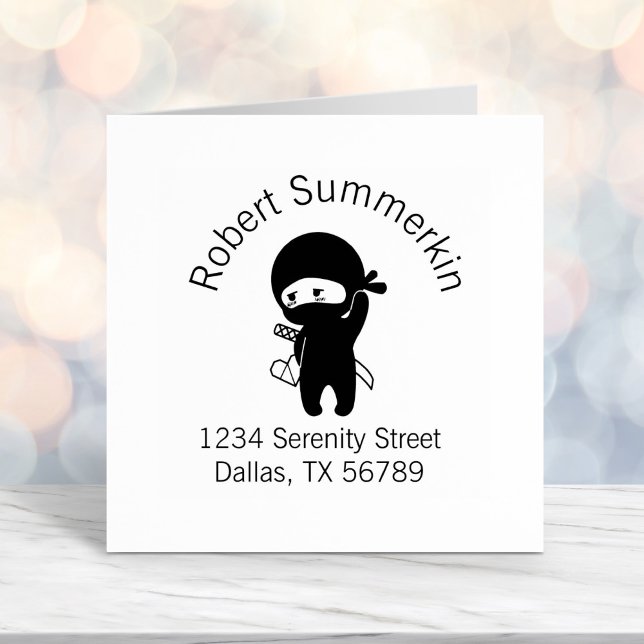 Sello Automático Shy Blushing Ninja Holding Origami Heart Address (Subido por el creador)