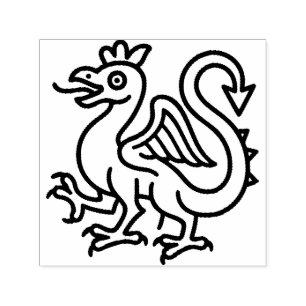 Sello Automático Sigilo de Basilisco Medieval Fantasía Heráldica Mi