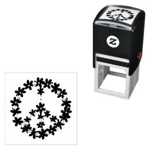 Sello Automático Signo de paz floral de Daisies