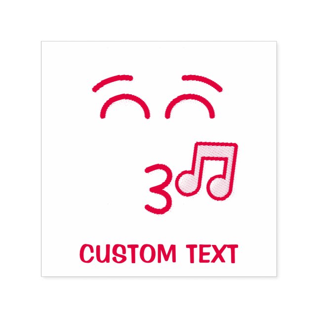 Sello Automático Silbando cara con ojos sonrientes (Diseño)