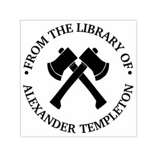 Sello Automático Silhouette Ax Crosch Throwing Sport Library