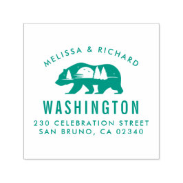 Sello Automático Silhouette Bear Mountain Rústico Nombre Devolver D