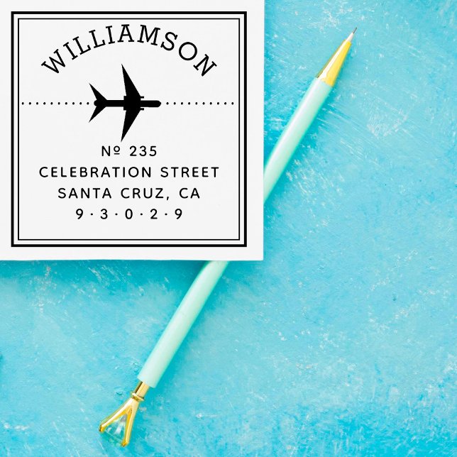 Sello Automático Silhouette de avión | Nombre de familia y direcció (Subido por el creador)