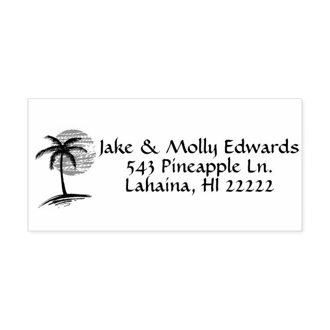 Sello Automático Silhouette de Palm Tree Island Personalizada (Diseño)