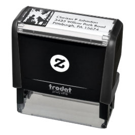 Sello Automático Silhouette Riding Hood Trees Woods Bird Wolf