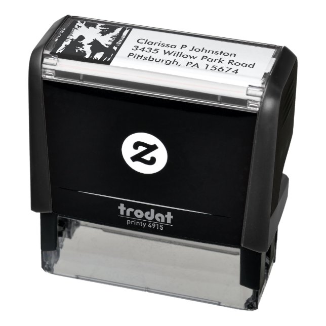 Sello Automático Silhouette Riding Hood Trees Woods Bird Wolf (Producto)