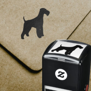 Sello Automático Silueta de Airedale Terrier