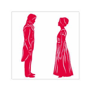 Sello Automático Silueta de Darcy y Elizabeth
