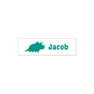 Sello Automático Silueta de dinosaurio Triceratops personalizada pa