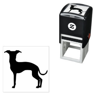 Sello Automático Silueta de galgo italiano negro (o de tu color)