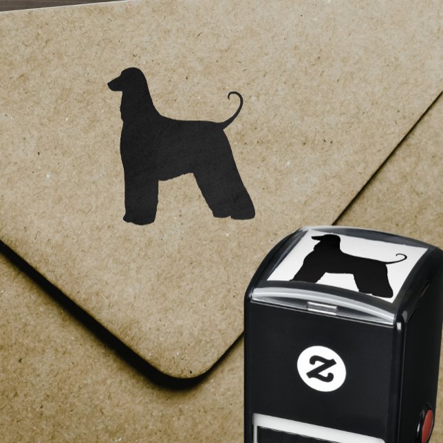 Sello Automático Silueta de la raza de perro de los hound afganos (Subido por el creador)