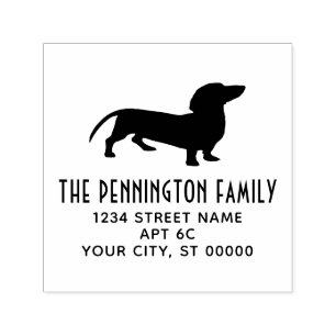 Sello Automático Silueta de perro Dachshund Nombre Dirección de dev