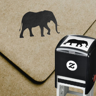 Sello Automático Silueta del elefante africano