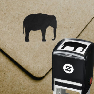 Sello Automático Silueta del elefante asiático