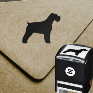 Sello Automático Silueta del perro del Schnauzer (oídos flojos)