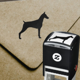 Sello Automático Silueta del Pinscher del Doberman