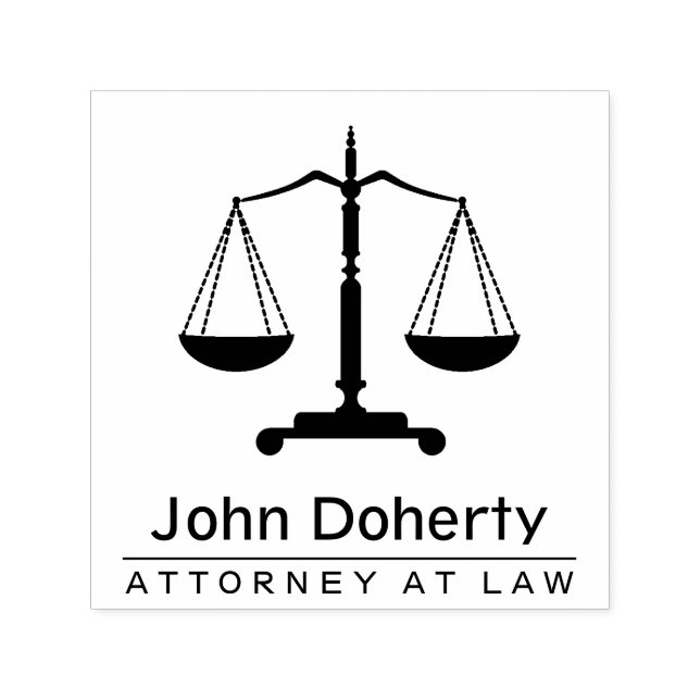 Sello Automático Símbolo de escalas de justicia | Personalizable (Diseño)