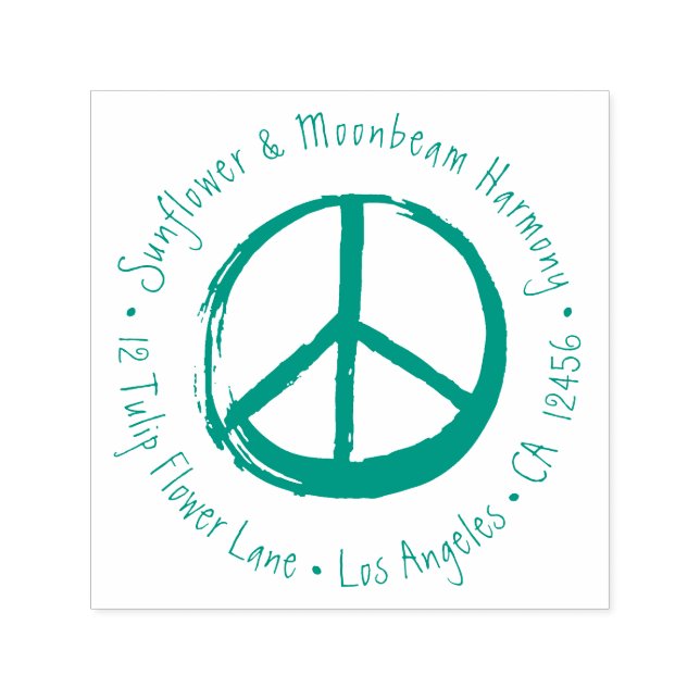Sello Automático Símbolo de paz Sin guerra Hippie Amor Signo de los (Diseño)