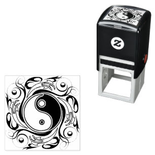 Sello Automático Símbolo Yin & Yang negro y blanco estilo tatuaje