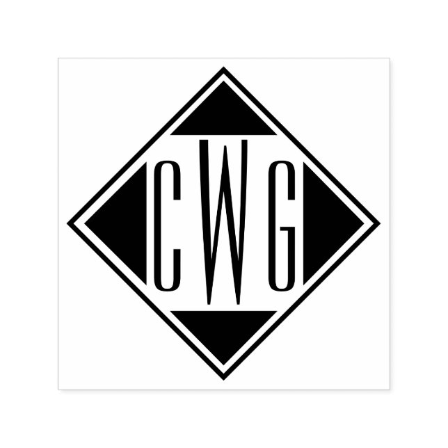 Sello Automático Simple 3 Letra inicial monograma #6D marco de diam (Diseño)