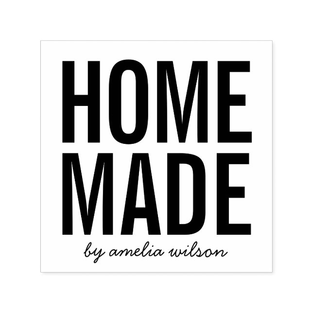 Sello Automático Simple Bold Personalize with Name Homemade (Diseño)