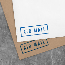 Sello Automático Simple Borde Grueso Azul Correo Aéreo