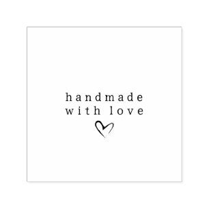 Sello Automático Simple hecho a mano con corazón de amor   Blanco y