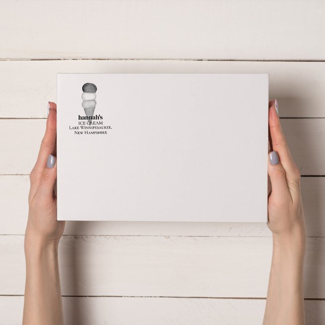 Sello Automático Simple Ice Cream Cone Business (Ice cream cone simple business stamp)