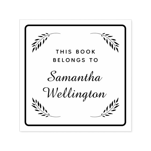 Sello Automático Simple Moderno Este Libro Pertenece A Nombrar (Diseño)