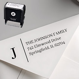 Sello Automático Simple Monogram Personalized Self-inking Stamp