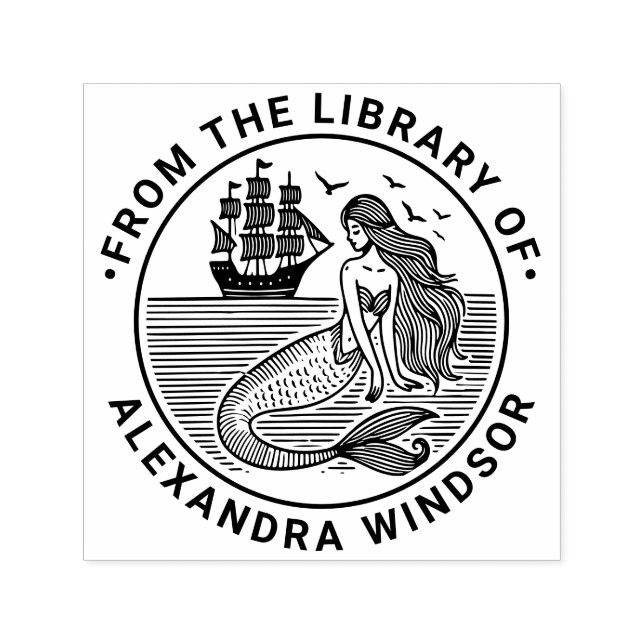 Sello Automático Sirena de Sirena Seductora, Nombre del Libro de la (Diseño)