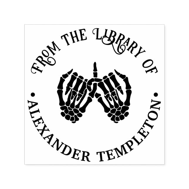 Sello Automático Skeleton Hands Pinky Swear #2 Biblioteca Nombre de (Diseño)