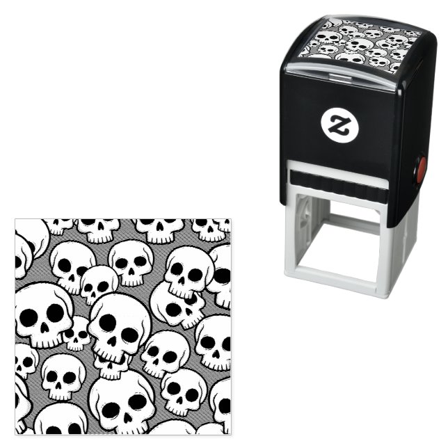 Sello Automático Skull Pattern Self Inking Rubber Stamp (In Situ)
