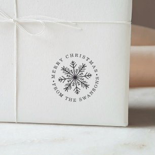 Sello Automático Snowflake navideño personalizado