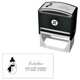 Sello Automático Snowman Return Address Self-inking Stamp