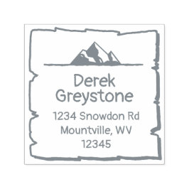 Sello Automático Snowowley Mountain Country Lodge Rustic Wood Block