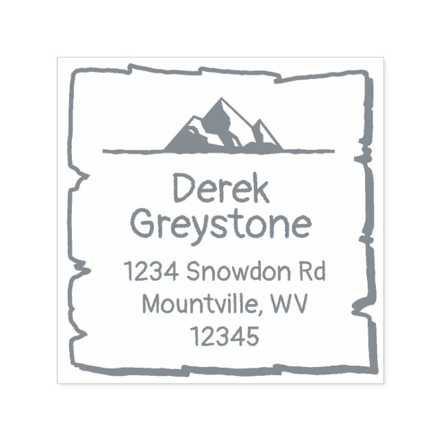 Sello Automático Snowowley Mountain Country Lodge Rustic Wood Block (Diseño)