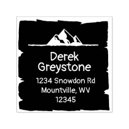 Sello Automático Snowowley Mountain Country Lodge Rustic Wood Block