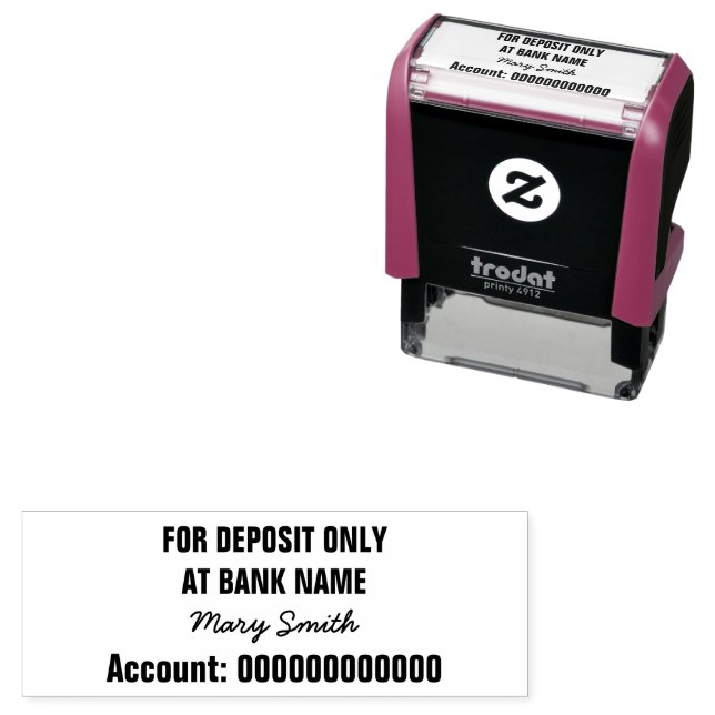 Sello Automático Sólo Depósito Nombre Firma Número de cuenta bancar (In Situ)