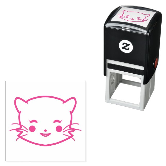 Sello Automático Sonriente de gato lindo (In Situ)